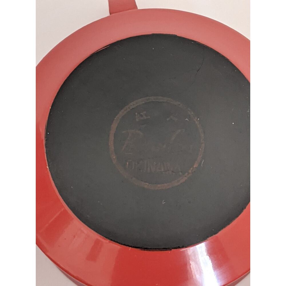 Vintage Brembo Okinawa Red Lacquerware Tea Cups Set of 6 Japan MCM - Picture 8 of 13